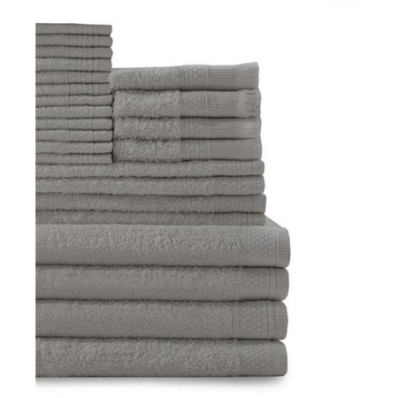 BALTIC LINEN Baltic Linen 0353624390 100 Percent Cotton Complete 24 Piece Towel Set -  Graphite Grey 3536243900000